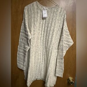 J. Jill Textured Cream Crewneck Sweater NWT
